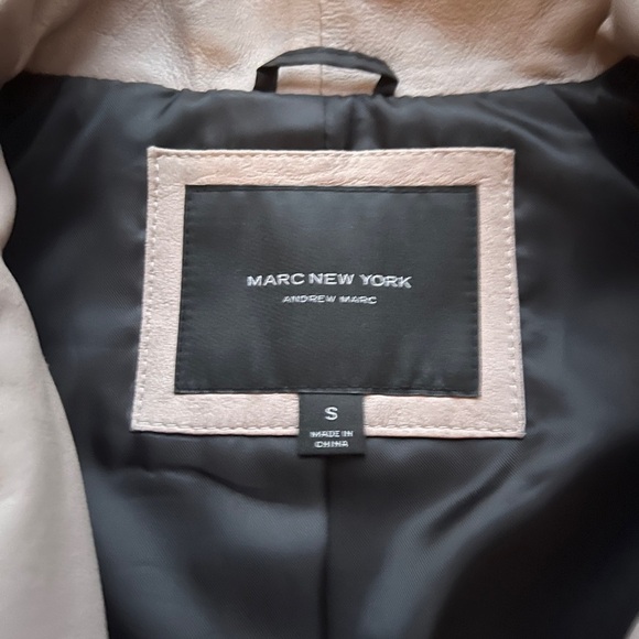 MARC NEW YORK BY ANDREW MARC Felix Leather Moto Jacket Pale Pink - Picture 3 of 8